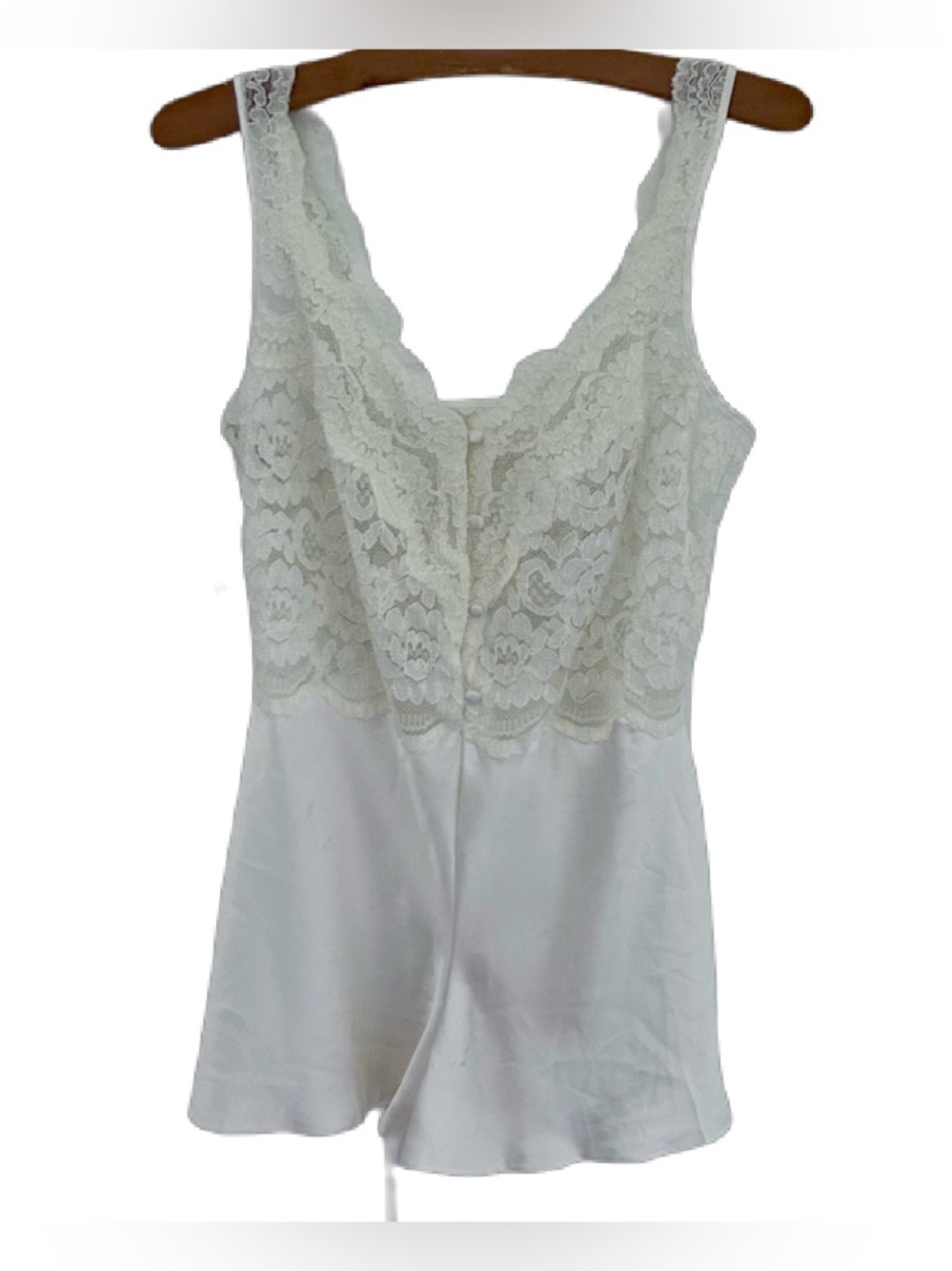 Vintage St. Michael Ivory Lace Teddy Bodysuit Made in UK Size 12 Floral Lace